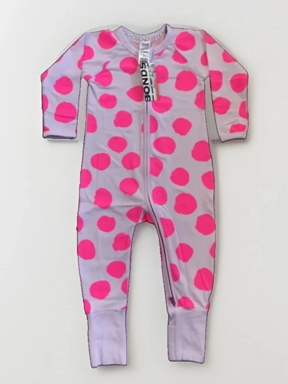 NWT! Bonds Wondersuit Zippy Pajamas size 1  12-18 months Pink Neon Dots
